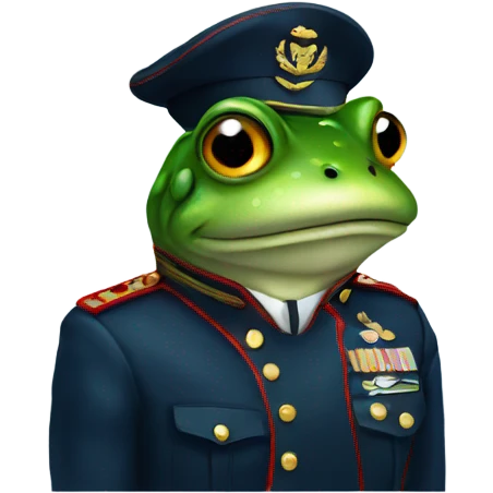 Frog in marine uniform  emoji