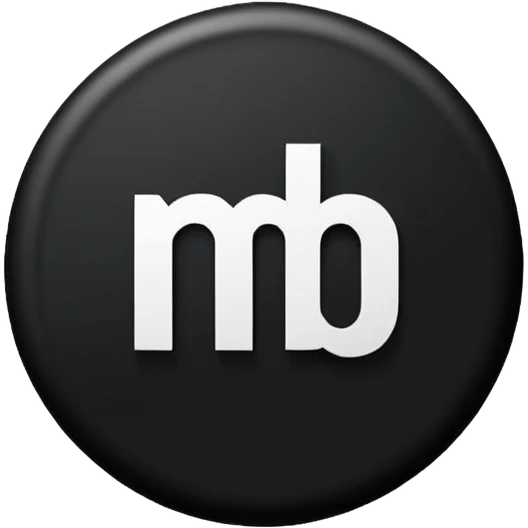 Black Circle with MB written on it emoji