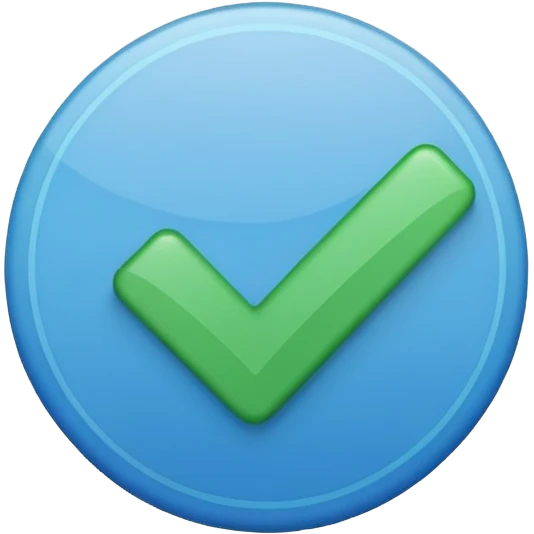 blue circle with a checkmark in the middle emoji