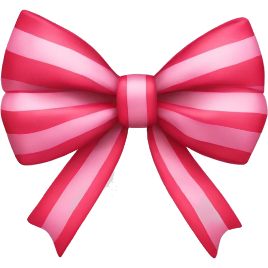 Pink and red striped bow emoji