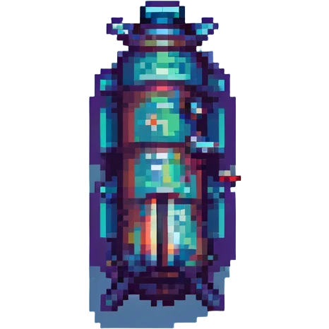 Hubble Space Telescope, pixel art style, simple and colorful emoji