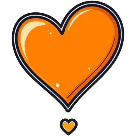 Glitter glass orange heart  emoji