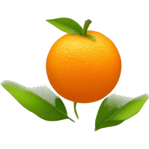 orange with leaf emoji