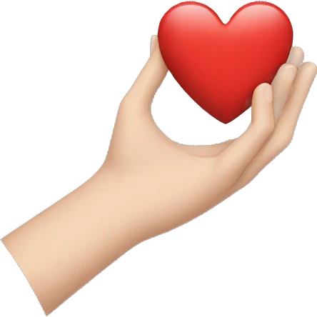 hand holding heart emoji