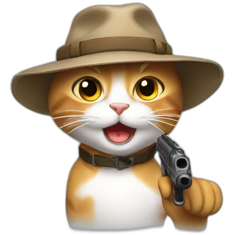 Shooting cat emoji