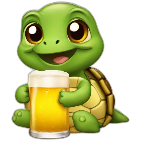 turtle drink beer emoji