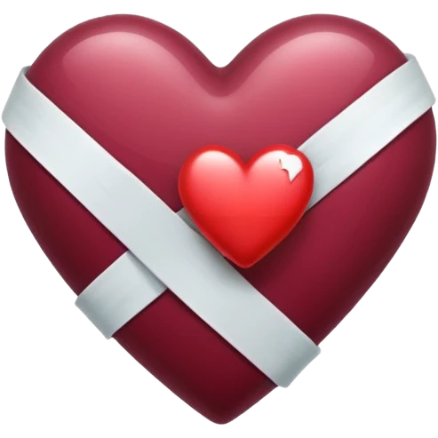 Heart bandaged burgendy shjny emoji