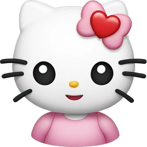 hello kitty with heart emoji