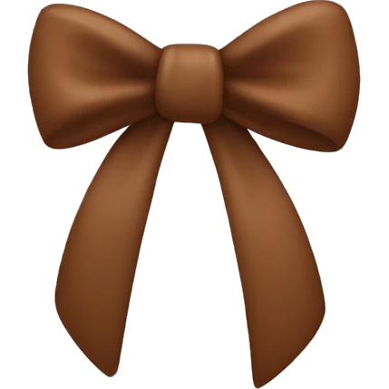 Brown bow and heart emoji