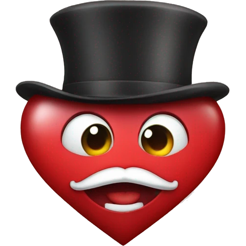 Heart with tophat emoji