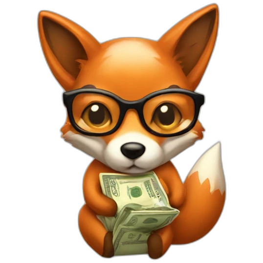 Fox-with-glasses-and-Money-sack emoji
