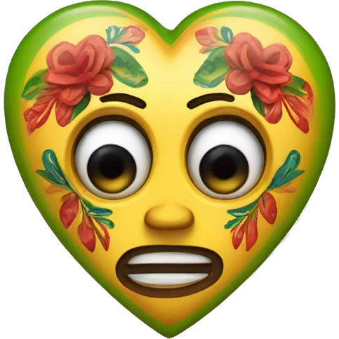 A heart with one eye in the middle and Mexican decorations on it  emoji