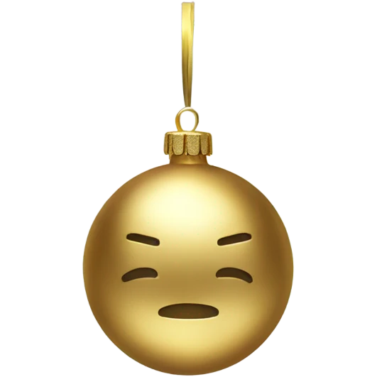 Realistic metallic Christmas gold ornament emoji