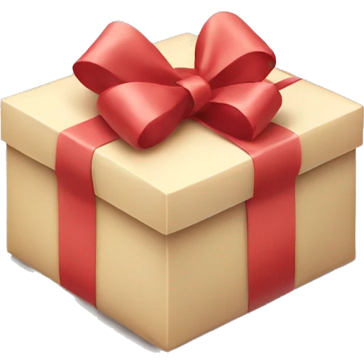 A wrapped gift box with a big ribbon bow emoji