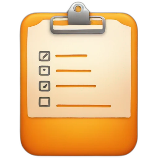 orange rounded checklist emoji