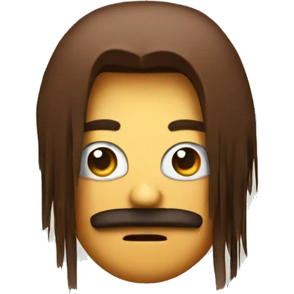 poker face emoji with brown fringe emoji
