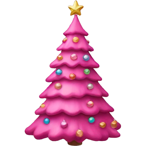 Pink Christmas tree  emoji