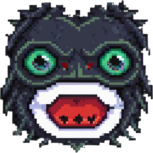 horror sackface with jagged stitched mouth and one eye emoji