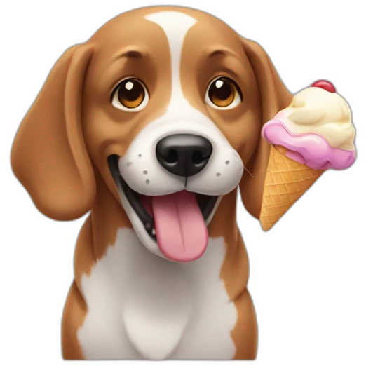 Dog eating ice cream emoji
