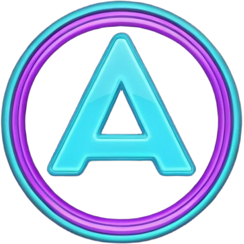 futuristic minimalistic emoji icon, letters "N" formed by 3 glowing digital lines representing Storm, Atom and NoizeGames, neon purple (#8B5CF6) and cyan (#00E0FF) on dark background, modern tech style, 1:1 aspect ratio emoji