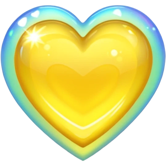 yellow heart with holographic effect emoji