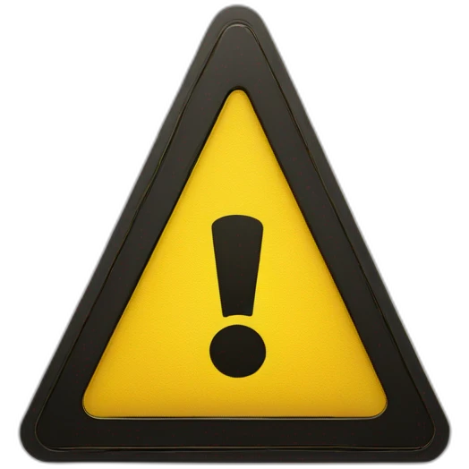 a yellow warning sign in a triangle form with an exclamation point emoji