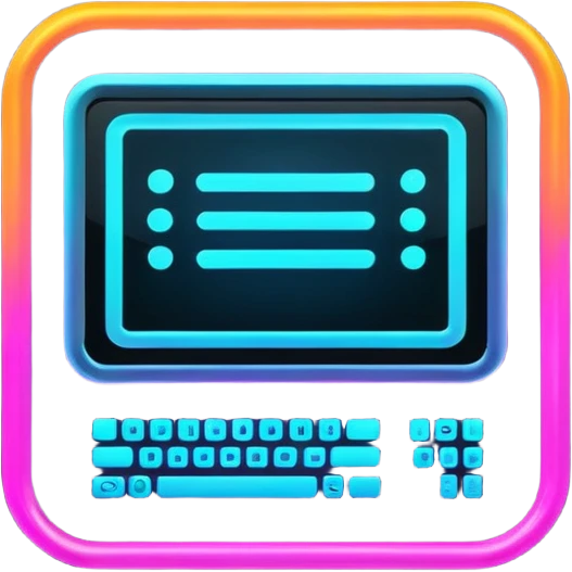 neon computer code script emoji