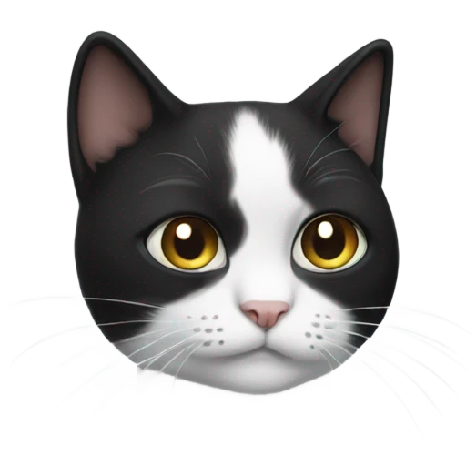 Black/white cat sticking out her to unge emoji
