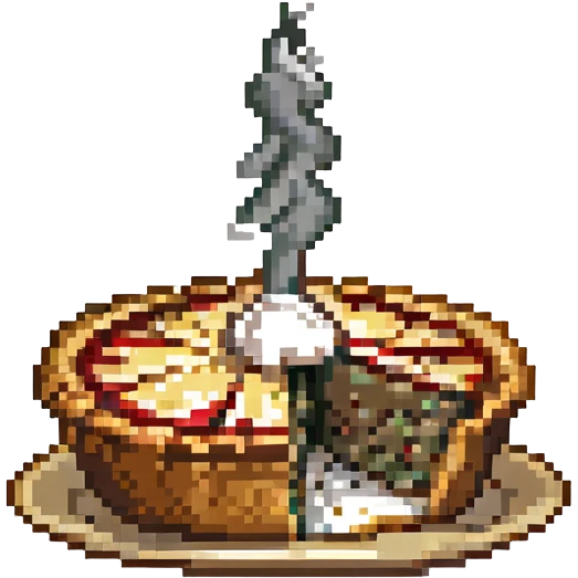 pixel art slice of pie with steam rising emoji
