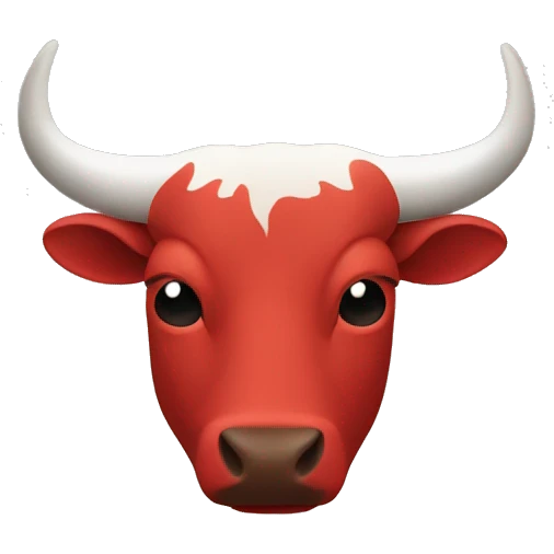 MINIMALIST BULL red color emoji