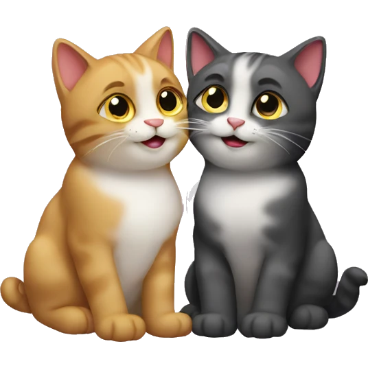 2 cats in love emoji