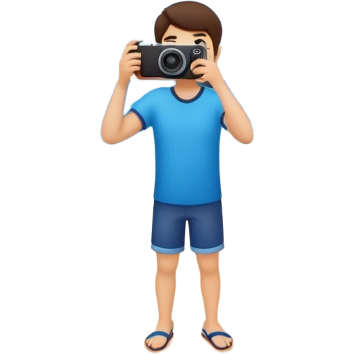 Beach with cámara  emoji