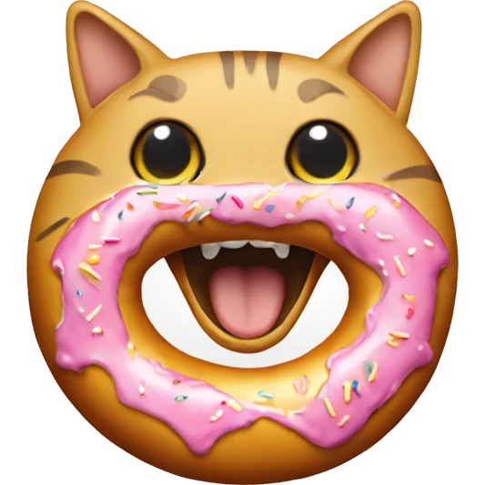 A cat eating a donut emoji