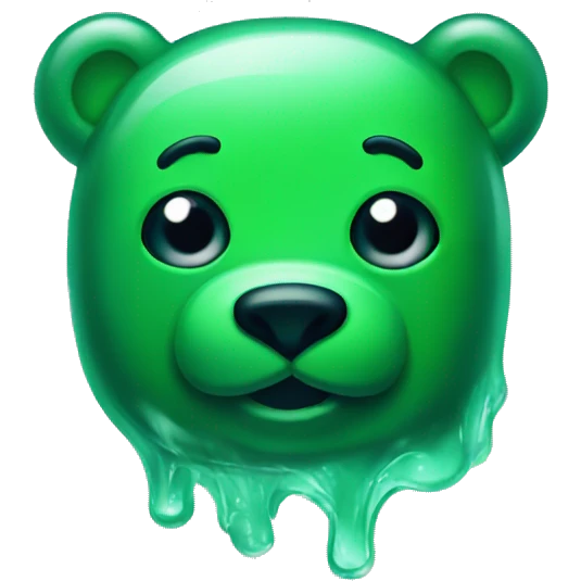 Jelly bear green emoji