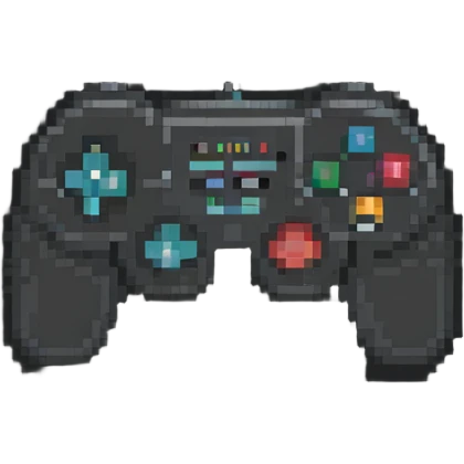 pixel art sticker illustration of a retro game controller emoji