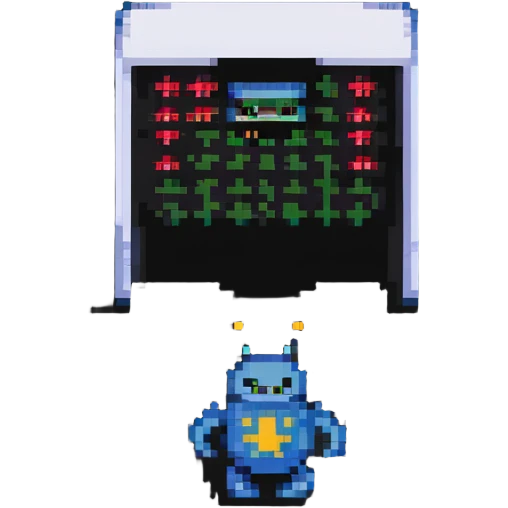 robot vs space invaders game emoji