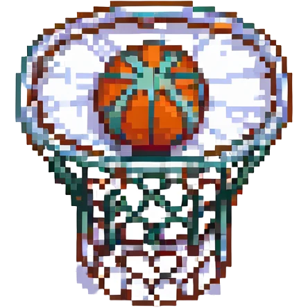 баскетбольный мяч в сетке, no background emoji