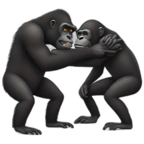 ant hugs gorilla emoji