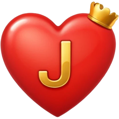 A red heart with the letter "J" in the middle emoji