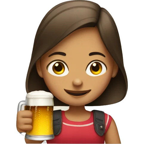 Girl with beer emoji