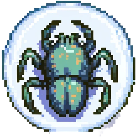 MRI embryo digital fetal small shape in otherworldly bubble, eerie, horror, insectoid, crustaceanoid emoji