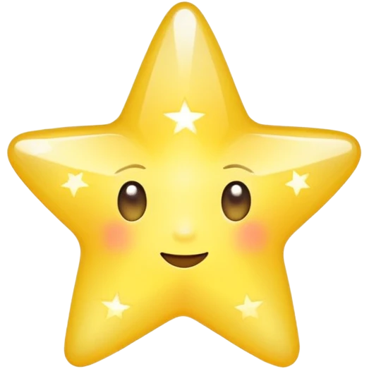 Generate a high-quality 3D cartoon-style emoji of a yellow sparkling star, glittering and shining effect, smooth gradient colors, rounded and cute appearance, no human faces, simple white background, high-resolution.

 emoji