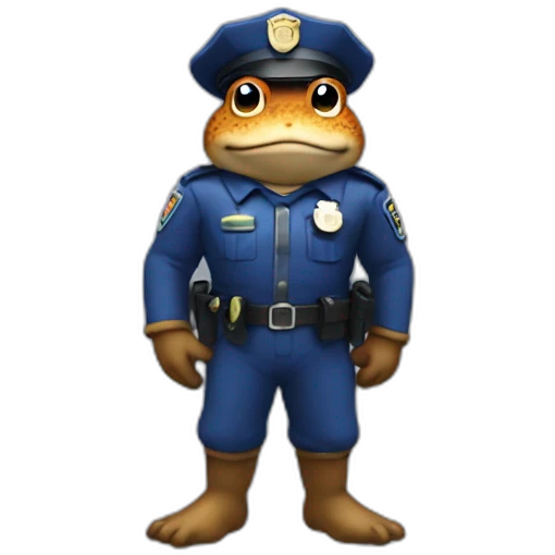 Toad from mario with police suit emoji