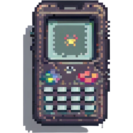 retro small celular pixel art with visible pixels emoji