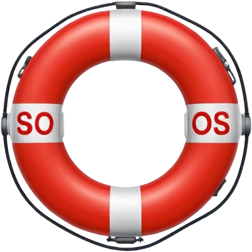An SOS themed emoji life saver emoji