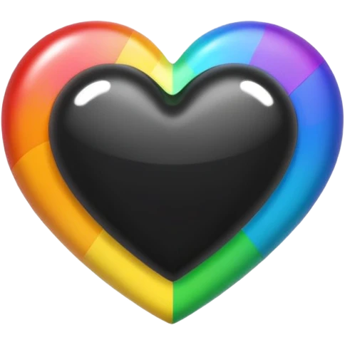 black heart with a rainbow emoji