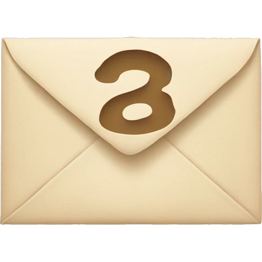 beige letter with stamp emoji