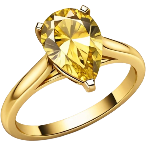 Pear cut gold engagement ring  emoji