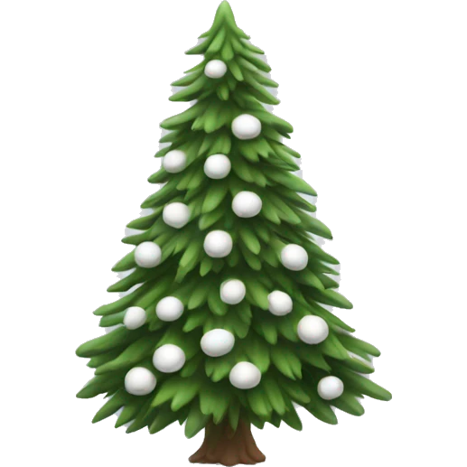  actual white fir christmas tree isolated.  emoji
