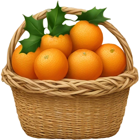 Christmas basket with tangerines emoji